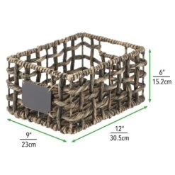 Open Weave Hyacinth Basket With Chalkboard Label 12 X 9 X 6 5 Open Weave Hyacinth Basket With Chalkboard Label 12 X 9 X 6 -mDesign 2000 Square JPG 10689MDHS dims