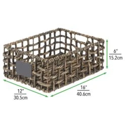 Open Weave Hyacinth Basket With Chalkboard Label 16 X 12 X 6 6 Open Weave Hyacinth Basket With Chalkboard Label 16 X 12 X 6 -mDesign 2000 Square JPG 10693MDHS dims