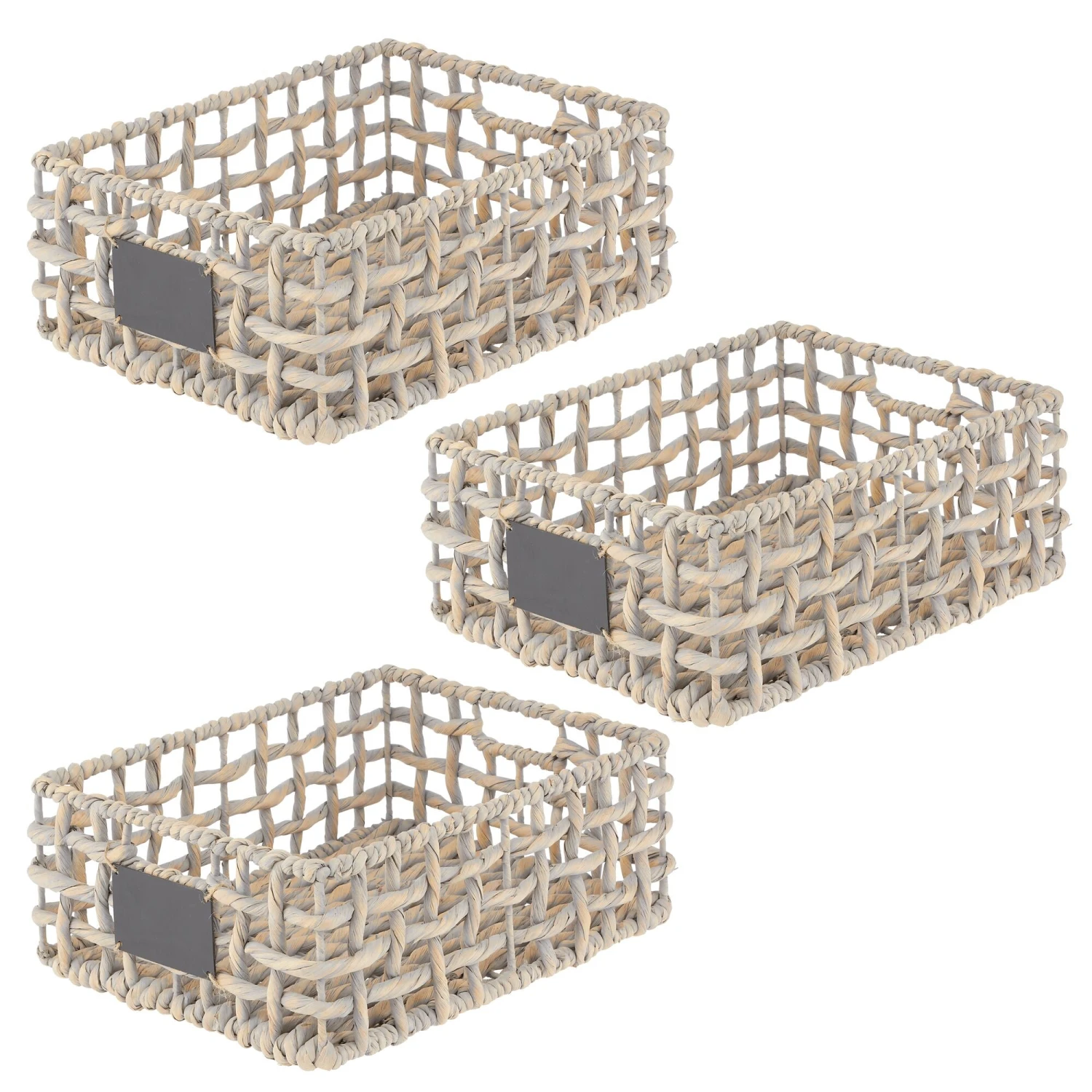 Open Weave Hyacinth Basket with Chalkboard Label 16 x 12 x 6 Open Weave Hyacinth Basket With Chalkboard Label 16 X 12 X 6 -mDesign 2000 Square JPG 10694MDHS Outline