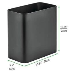 9-Liter Rectangular Bathroom Trash Can 19 9-Liter Rectangular Bathroom Trash Can -mDesign 2000 Square JPG 11012MDBA.PT02
