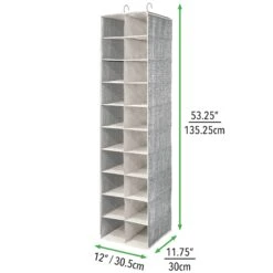 20-Section Closet Shoe Organizer 7 20-Section Closet Shoe Organizer -mDesign 2000 Square JPG 11377MDCO Dimensions