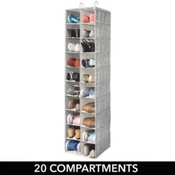 20-Section Closet Shoe Organizer 8 20-Section Closet Shoe Organizer -mDesign 2000 Square JPG 11377MDCO.PT03