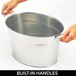 Beverage Tub With Bamboo Handles 9 Beverage Tub With Bamboo Handles -mDesign 2000 Square JPG 11696MDK 2EPT02