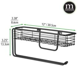 Wall Mount Paper Towel Holder With Shelf 2 Wall Mount Paper Towel Holder With Shelf -mDesign 2000 Square JPG 11708MDK DIMS