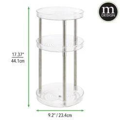 3-Tier Lazy Susan Turntable 6 3-Tier Lazy Susan Turntable -mDesign 2000 Square JPG 11851MDBST DIMS