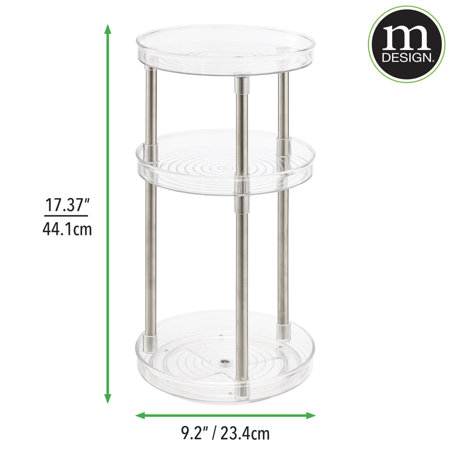 3-Tier Lazy Susan Turntable 3-Tier Lazy Susan Turntable -mDesign 2000 Square JPG 11851MDBST DIMS
