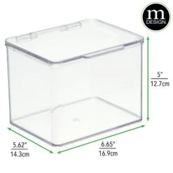 Hinged-Lid Kitchen Storage Box 6 X 7 X 5 2 Hinged-Lid Kitchen Storage Box 6 X 7 X 5 -mDesign 2000 Square JPG 1263MDK 20 20Dimensions