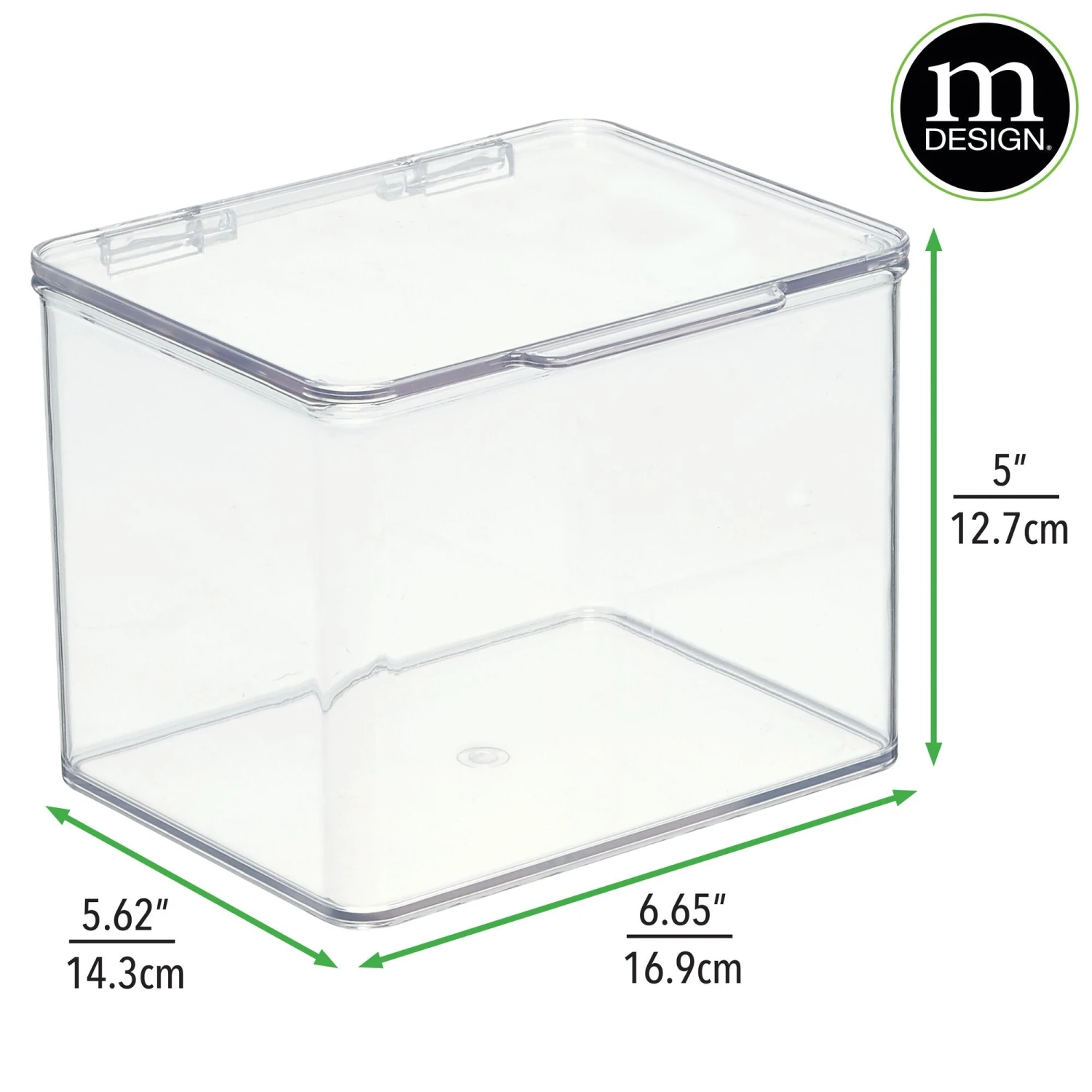 Hinged-Lid Kitchen Storage Box 6 x 7 x 5 Hinged-Lid Kitchen Storage Box 6 X 7 X 5 -mDesign 2000 Square JPG 1263MDK 20 20Dimensions
