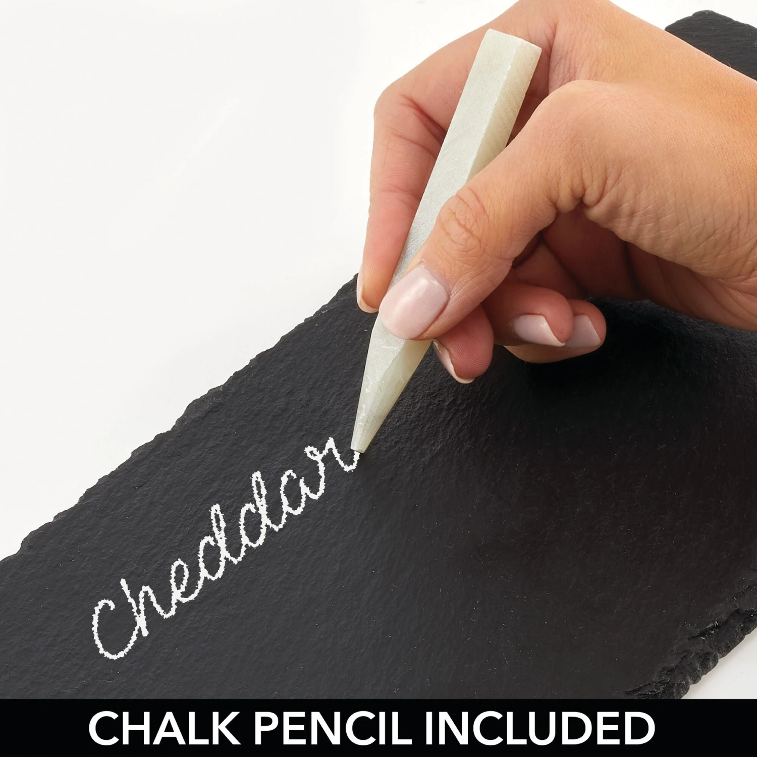 Natural Slate Serving Board Set with Chalk Natural Slate Serving Board Set With Chalk -mDesign 2000 Square JPG 13163MDK Detail