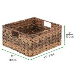 Woven Plastic Basket 13 X 12 X 6 8 Woven Plastic Basket 13 X 12 X 6 -mDesign 2000 Square JPG 13196MDK.PT04