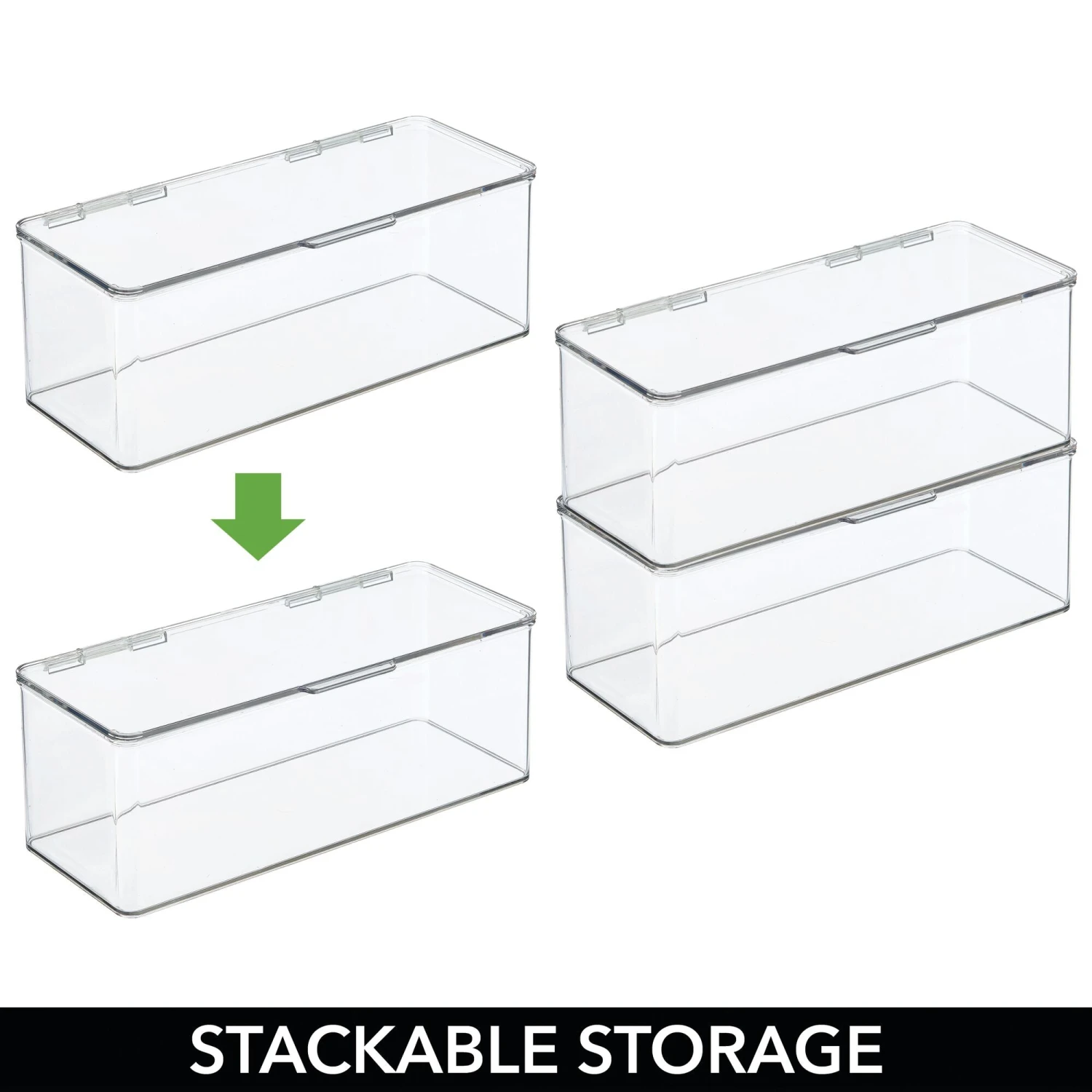 Hinged-Lid Kitchen Storage Box 5.75 x 13 x 5 Hinged-Lid Kitchen Storage Box 5.75 X 13 X 5 -mDesign 2000 Square JPG 13360MDT 2EPT02