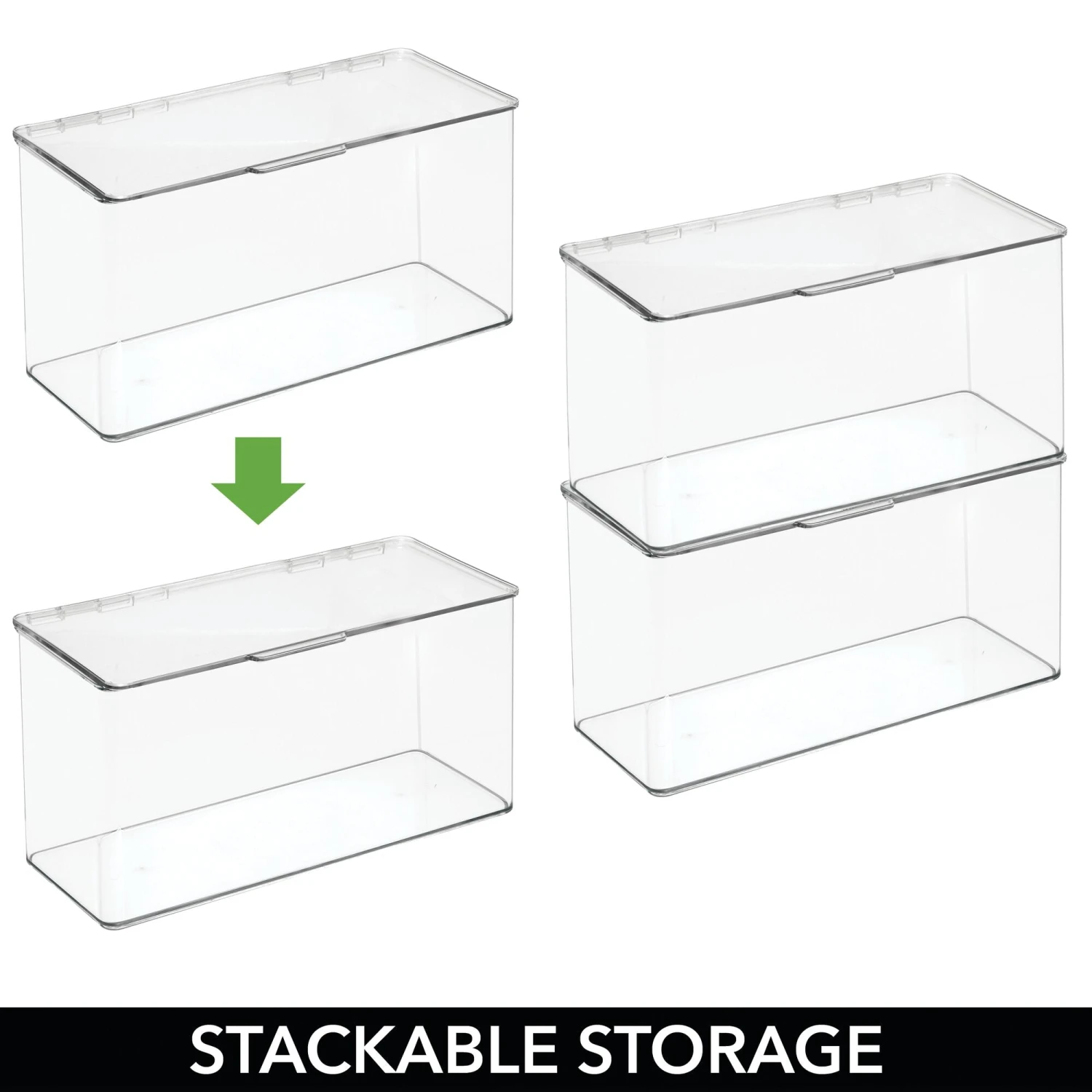 Hinged-Lid Kitchen Storage Box 6 x 13 x 7 Hinged-Lid Kitchen Storage Box 6 X 13 X 7 -mDesign 2000 Square JPG 13604MDC 2EPT01
