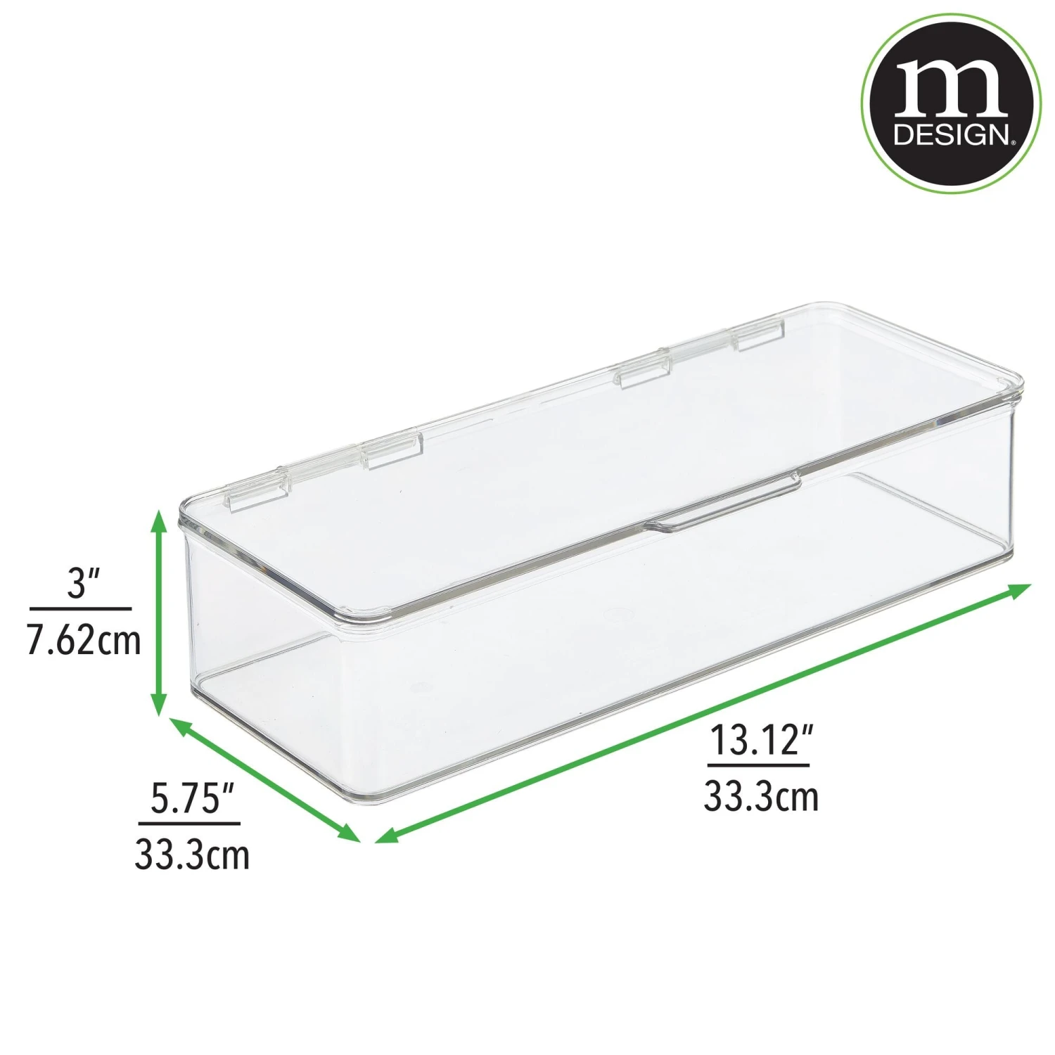 Hinged-Lid Kitchen Storage Box 6 x 13 x 3 Hinged-Lid Kitchen Storage Box 6 X 13 X 3 -mDesign 2000 Square JPG 1366MDK Dimensions