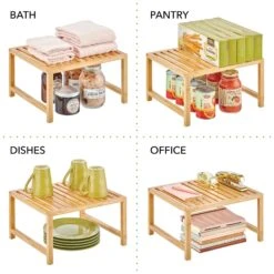 Bamboo Kitchen Shelf Riser 3 Bamboo Kitchen Shelf Riser -mDesign 2000 Square JPG 13797MDK.PT02