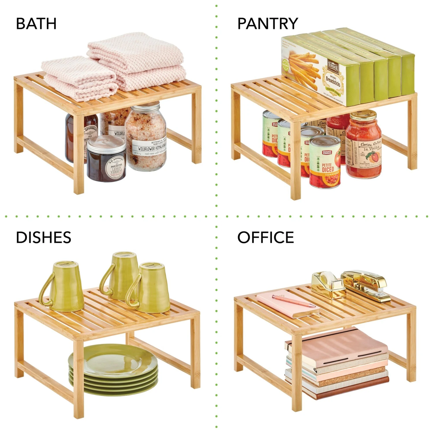 Bamboo Kitchen Shelf Riser Bamboo Kitchen Shelf Riser -mDesign 2000 Square JPG 13797MDK.PT02