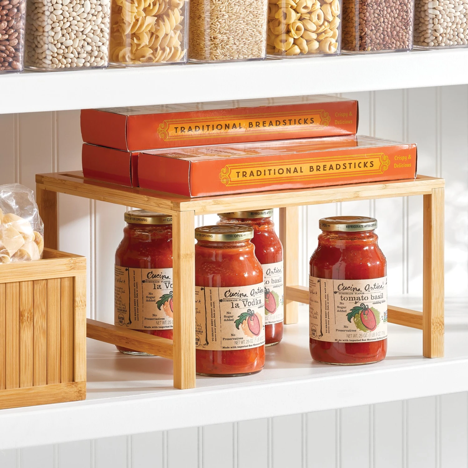 Bamboo Kitchen Shelf Riser Bamboo Kitchen Shelf Riser -mDesign 2000 Square JPG 13798MDK glam