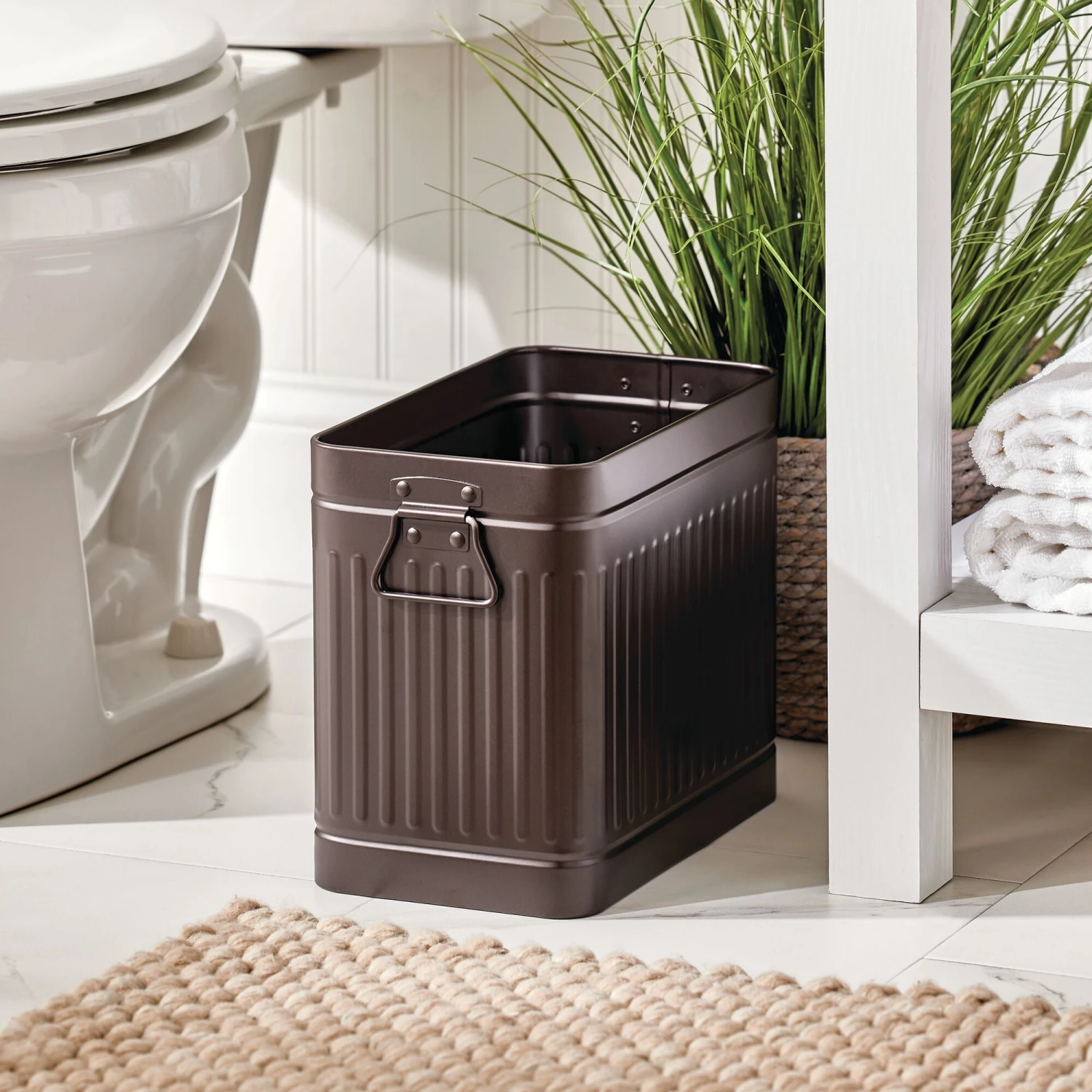 Rectangular Bathroom Trash Can Rectangular Bathroom Trash Can -mDesign 2000 Square JPG 13835MDBA glam
