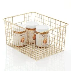 Wire Pantry Basket With Handles 12 X 9 X 6 8 Wire Pantry Basket With Handles 12 X 9 X 6 -mDesign 2000 Square JPG 14174MDK Outline 1
