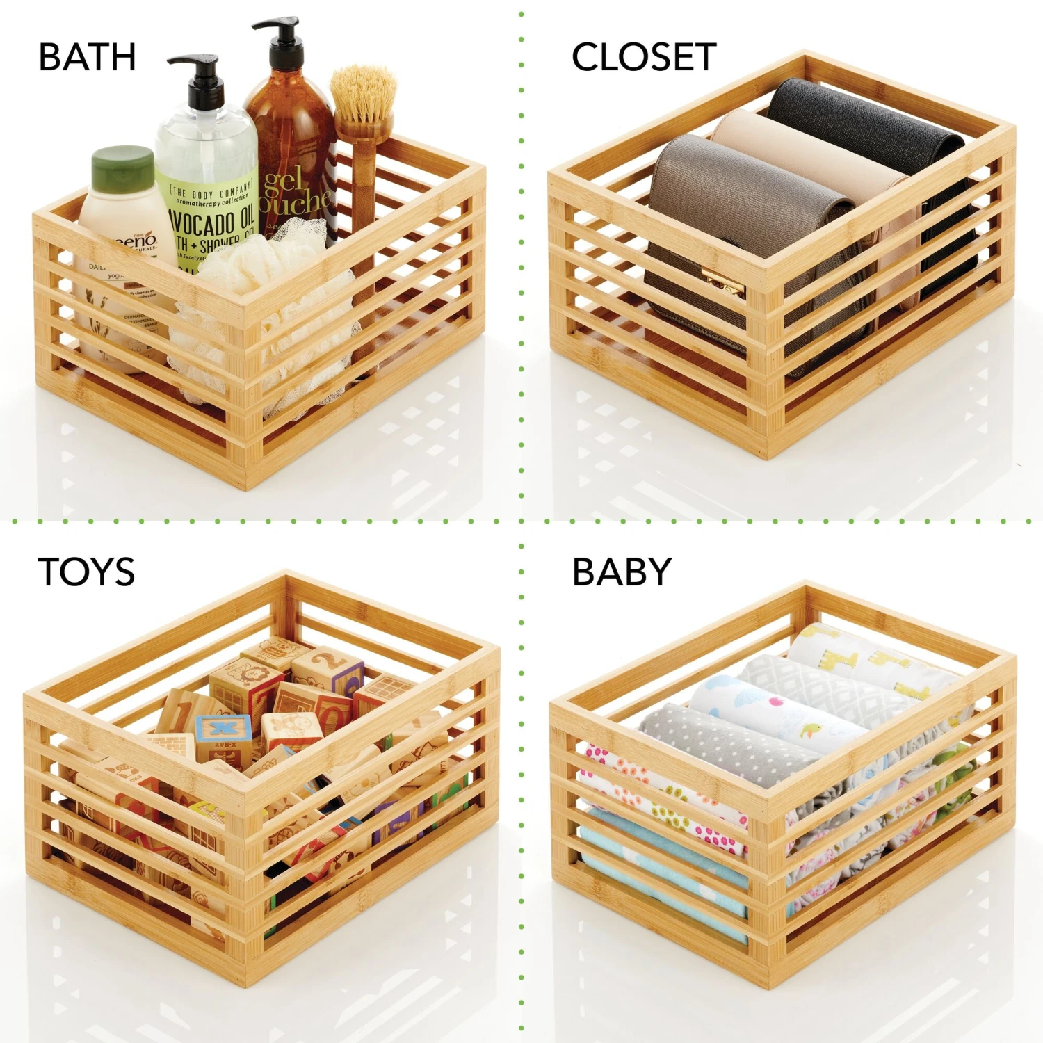 Bamboo Bin 12 x 12 x 6 Bamboo Bin 12 X 12 X 6 -mDesign 2000 Square JPG 14311MDK.PT02