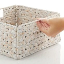 Water Hyacinth Cube Kitchen Basket 10.5 X 10.5 X 5 6 Water Hyacinth Cube Kitchen Basket 10.5 X 10.5 X 5 -mDesign 2000 Square JPG 14480MDK.PT03