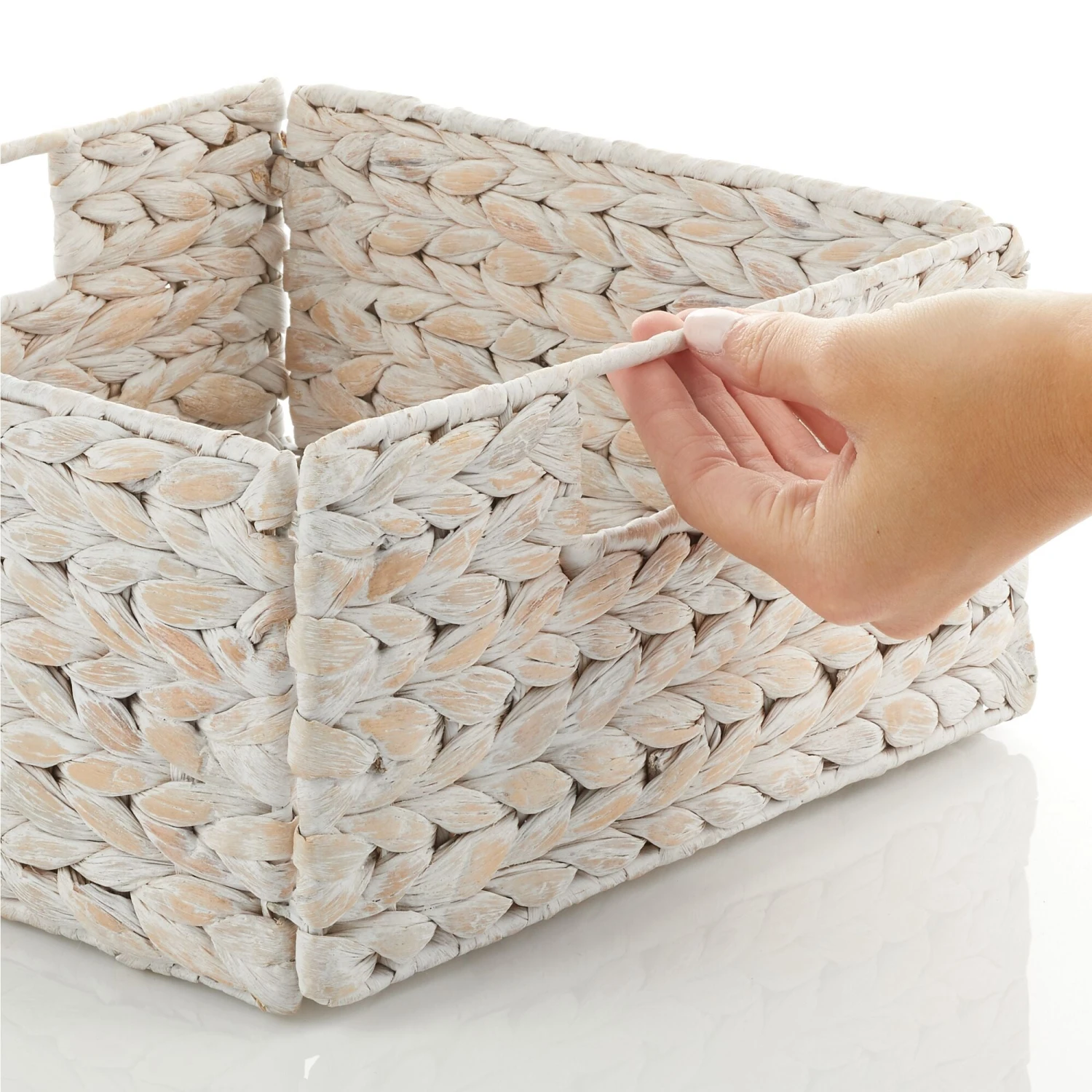 Water Hyacinth Cube Kitchen Basket 10.5 x 10.5 x 5 Water Hyacinth Cube Kitchen Basket 10.5 X 10.5 X 5 -mDesign 2000 Square JPG 14480MDK.PT03
