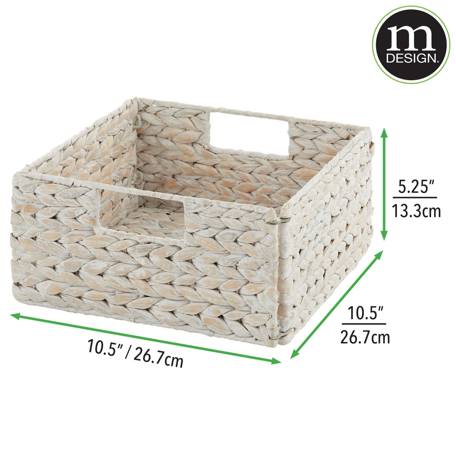 Water Hyacinth Cube Kitchen Basket 10.5 x 10.5 x 5 Water Hyacinth Cube Kitchen Basket 10.5 X 10.5 X 5 -mDesign 2000 Square JPG 14480MDK.PT07