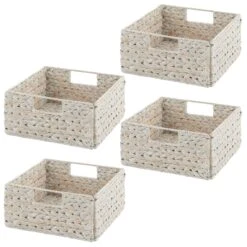 Water Hyacinth Cube Kitchen Basket 10.5 X 10.5 X 5
