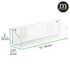 Wall Mount Or Adhesive Bin 3.25 X 16 X 4 2 Wall Mount Or Adhesive Bin 3.25 X 16 X 4 -mDesign 2000 Square JPG 14619MDHS.PT03