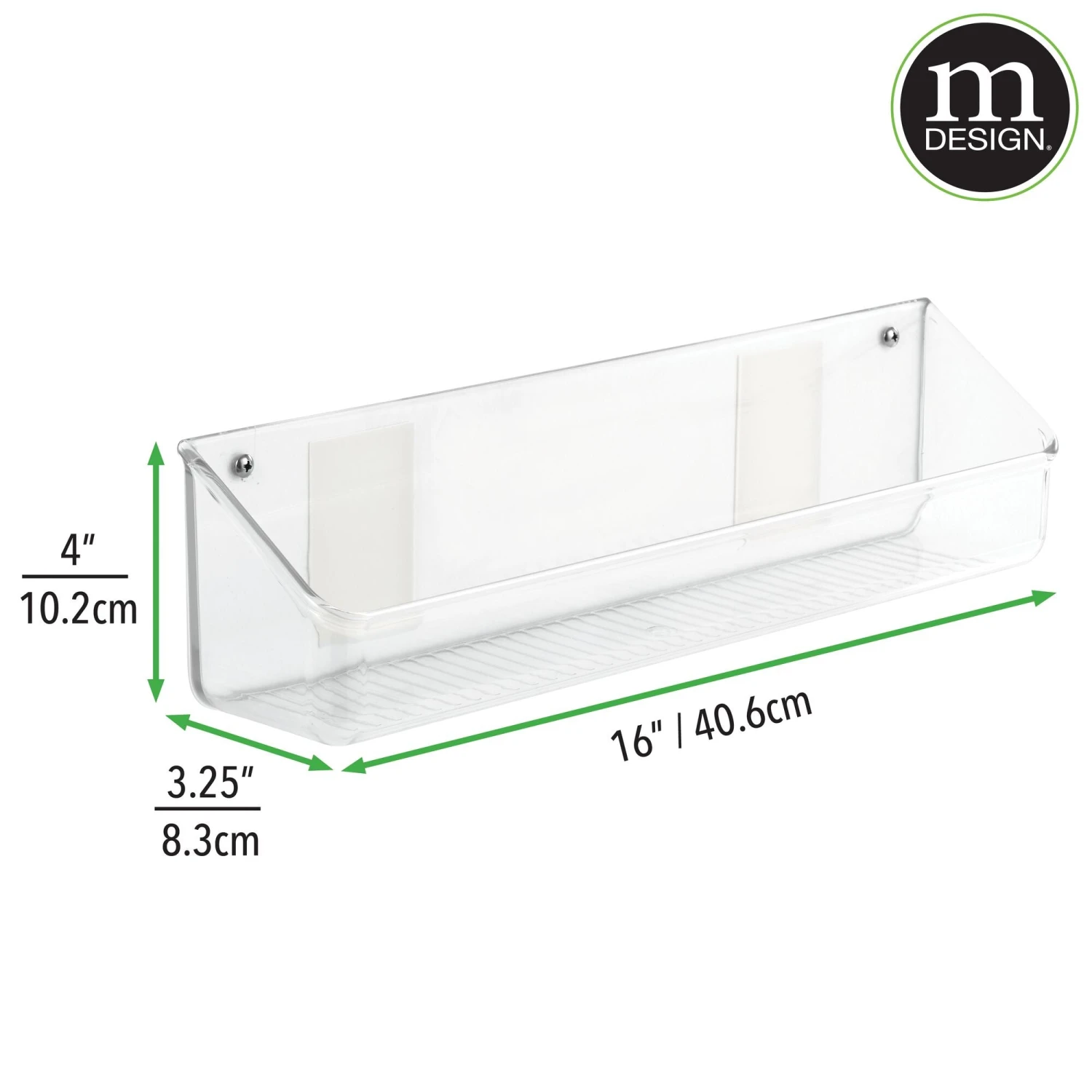 Wall Mount or Adhesive Bin 3.25 x 16 x 4 Wall Mount Or Adhesive Bin 3.25 X 16 X 4 -mDesign 2000 Square JPG 14619MDHS.PT03