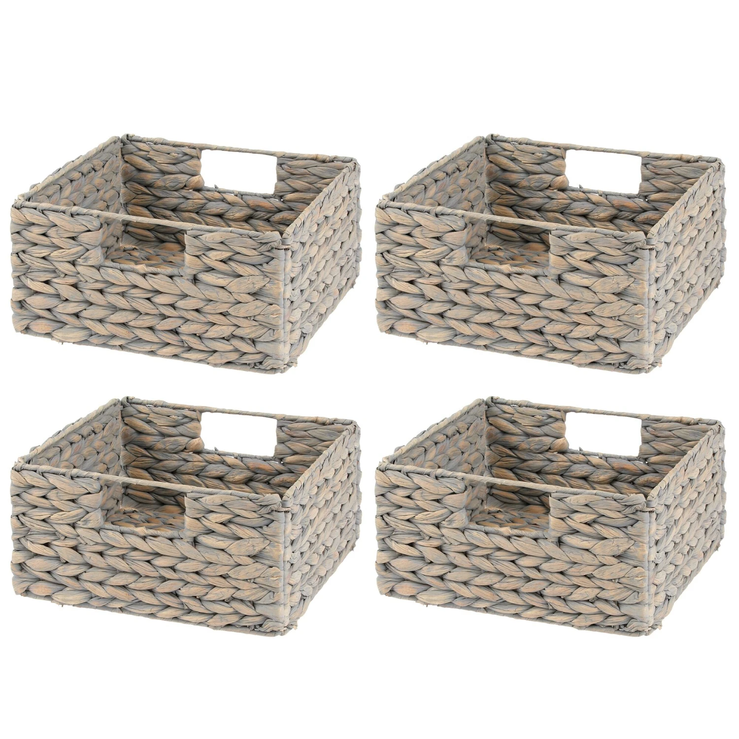 Water Hyacinth Cube Kitchen Basket 10.5 x 10.5 x 5 Water Hyacinth Cube Kitchen Basket 10.5 X 10.5 X 5 -mDesign 2000 Square JPG 14800MDK 2EMAIN 3