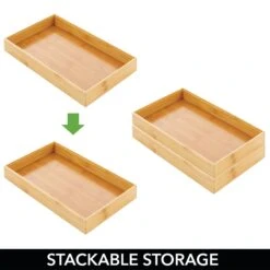 Bamboo Kitchen Drawer Organizer 15 X 9 X 2 -mDesign 2000 Square JPG 16307MDK.PT02