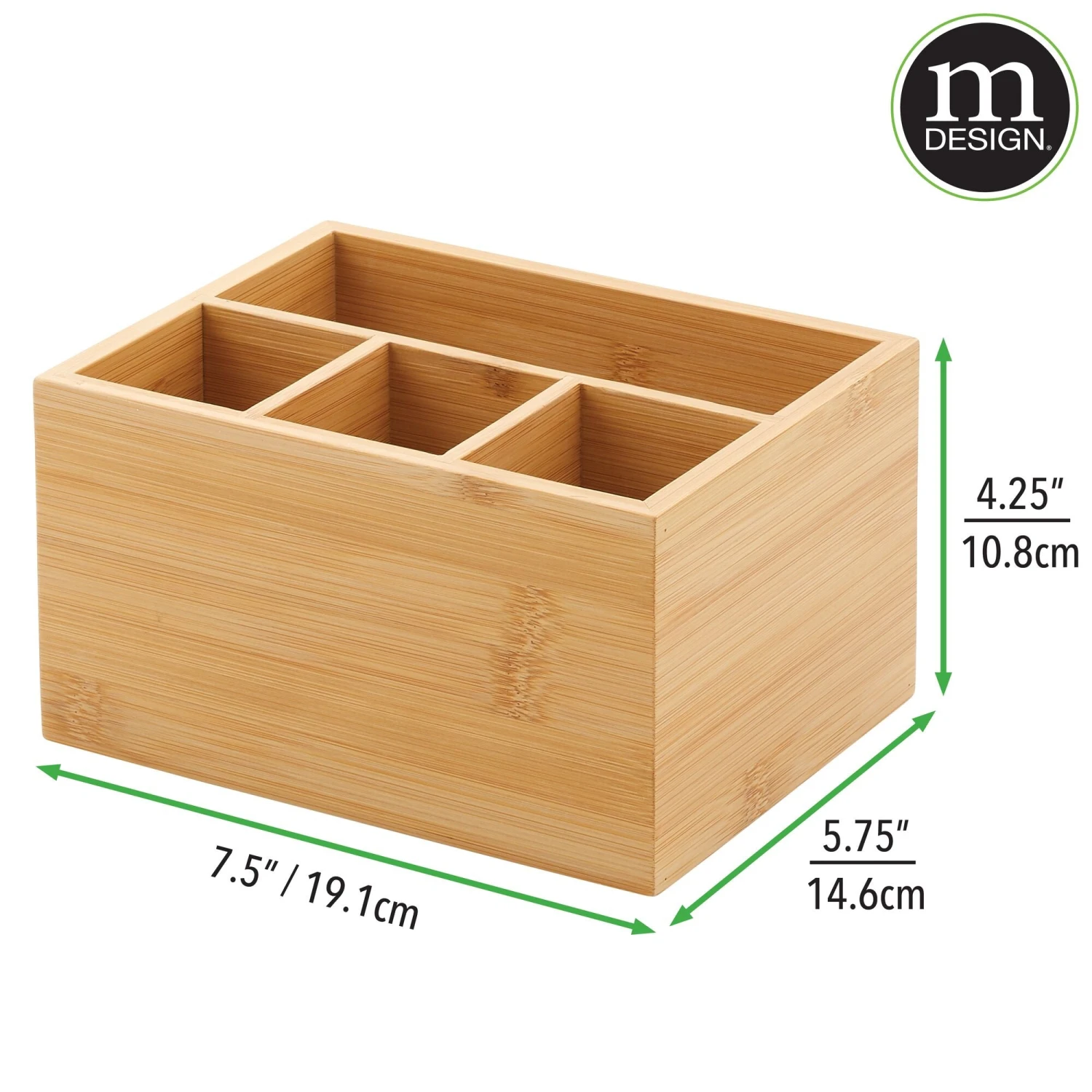 Bamboo Cutlery Caddy Bamboo Cutlery Caddy -mDesign 2000 Square JPG 16325MDK.PT06