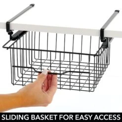 Under Shelf Sliding Basket 11 X 11 X 7 9 Under Shelf Sliding Basket 11 X 11 X 7 -mDesign 2000 Square JPG 16615MDK.PT03