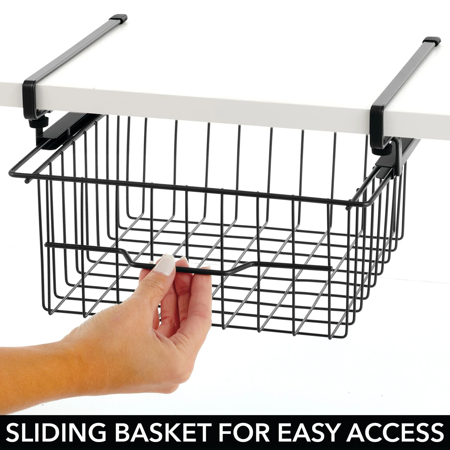 Under Shelf Sliding Basket 11 x 11 x 7 Under Shelf Sliding Basket 11 X 11 X 7 -mDesign 2000 Square JPG 16615MDK.PT03