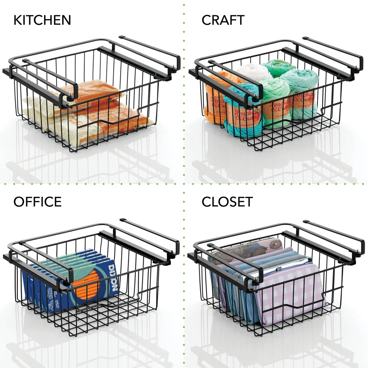 Under Shelf Sliding Basket 11 x 11 x 7 Under Shelf Sliding Basket 11 X 11 X 7 -mDesign 2000 Square JPG 16615MDK 2EPT04