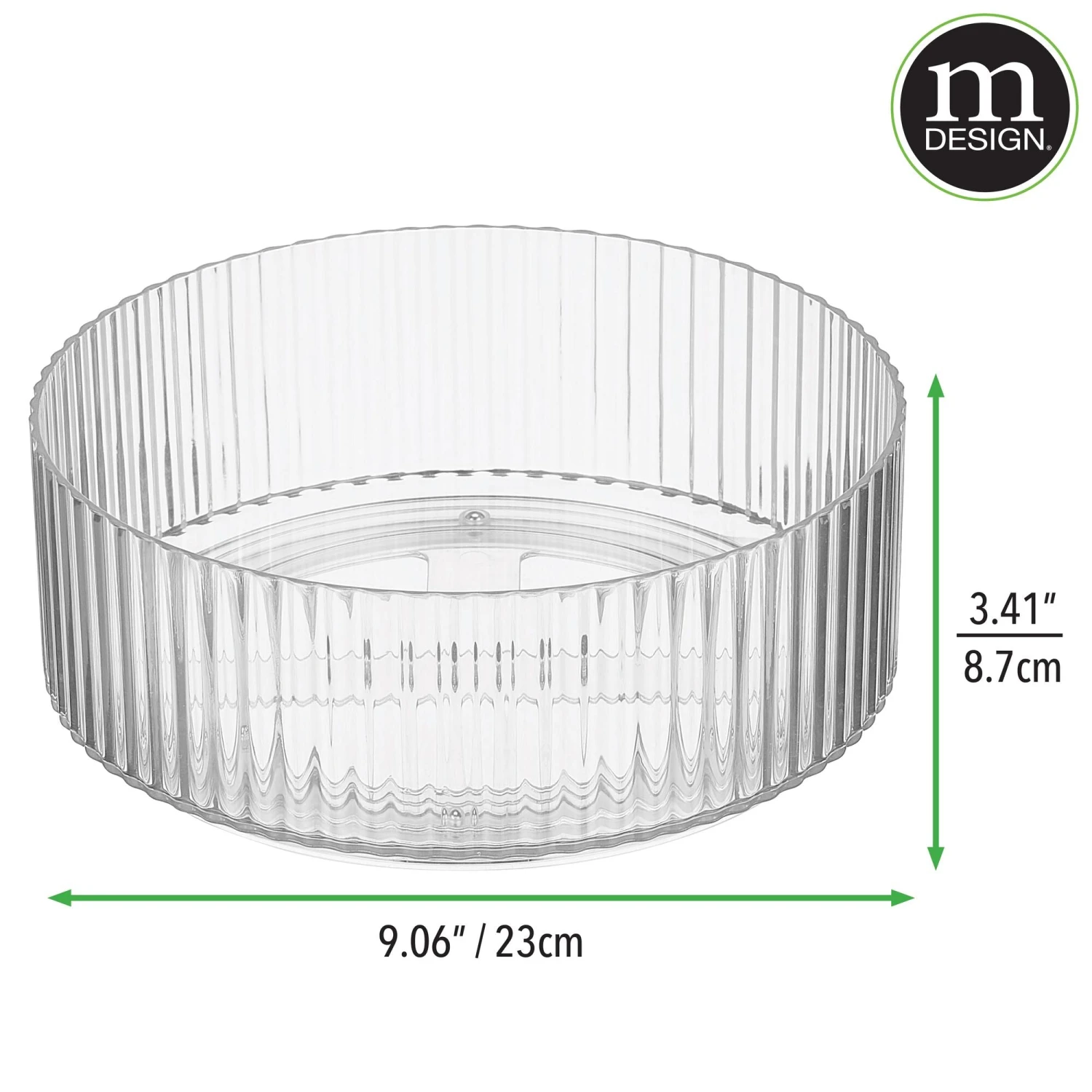 9" Fluted Lazy Susan Turntable 9" Fluted Lazy Susan Turntable -mDesign 2000 Square JPG 16910MDK dims