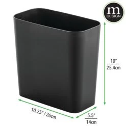 7-Liter Rectangular Trash Can 5 7-Liter Rectangular Trash Can -mDesign 2000 Square JPG 17112MDBST dims