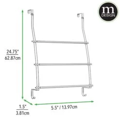 Expandable Over-the-Door Towel Rack With Hooks 4 Expandable Over-the-Door Towel Rack With Hooks -mDesign 2000 Square JPG 17179MDBST.PT04