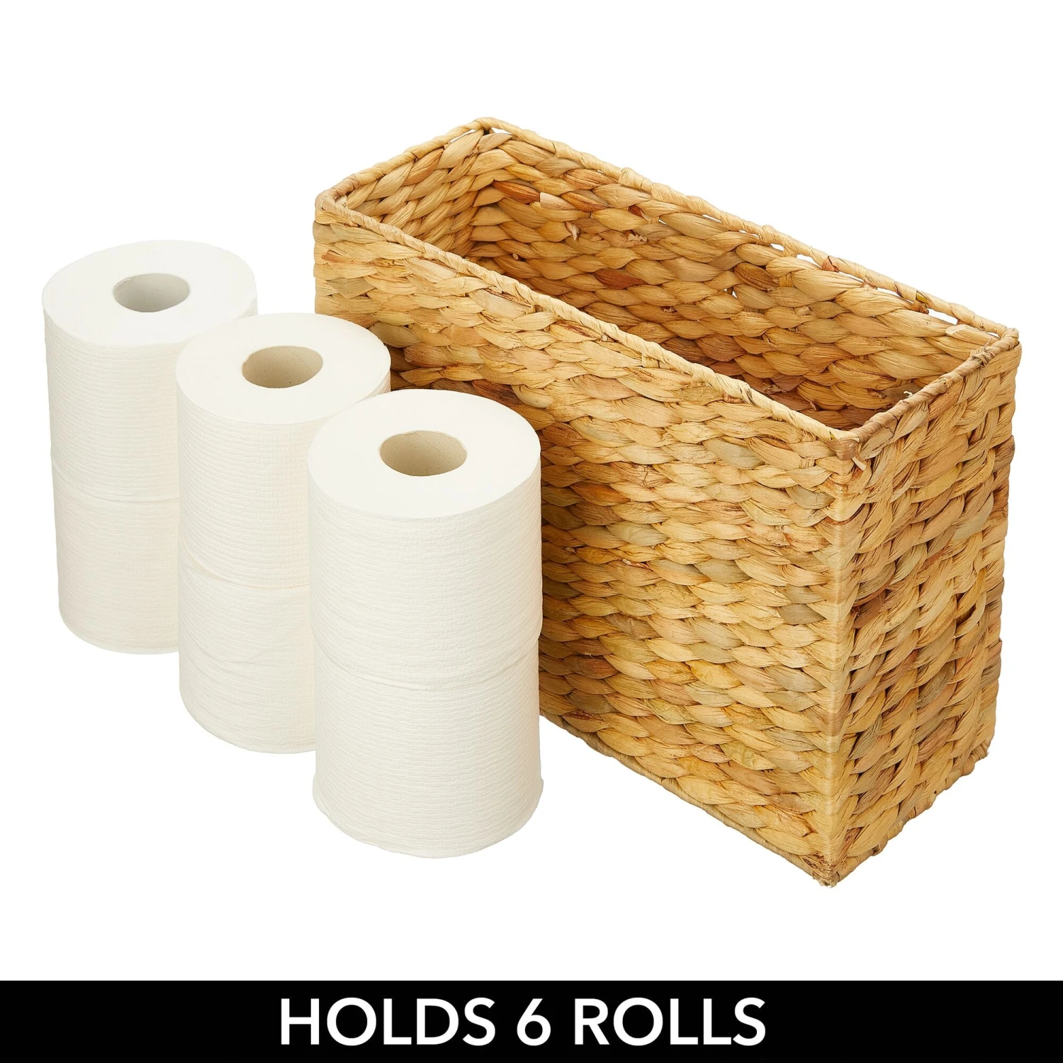 Water Hyacinth Toilet Paper Basket 6 x 15 x 10 Water Hyacinth Toilet Paper Basket 6 X 15 X 10 -mDesign 2000 Square JPG 17265MDBST detail1
