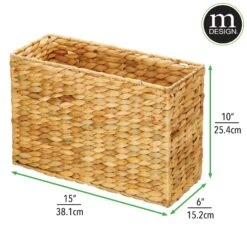 Water Hyacinth Toilet Paper Basket 6 X 15 X 10 2 Water Hyacinth Toilet Paper Basket 6 X 15 X 10 -mDesign 2000 Square JPG 17265MDBST dims