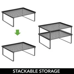 Stackable Kitchen Shelf Riser 5 Stackable Kitchen Shelf Riser -mDesign 2000 Square JPG 17628MDK Detail