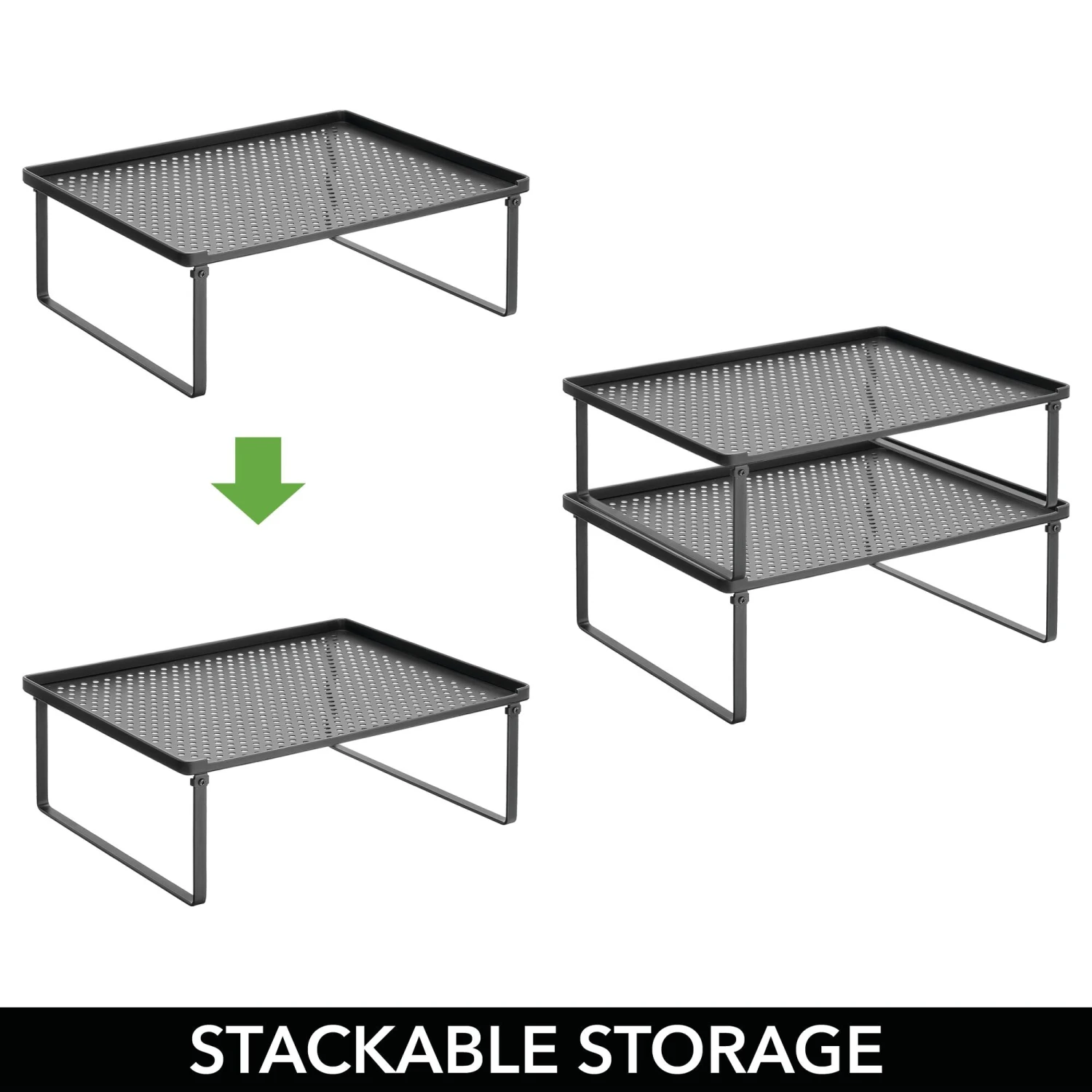 Stackable Kitchen Shelf Riser Stackable Kitchen Shelf Riser -mDesign 2000 Square JPG 17628MDK Detail