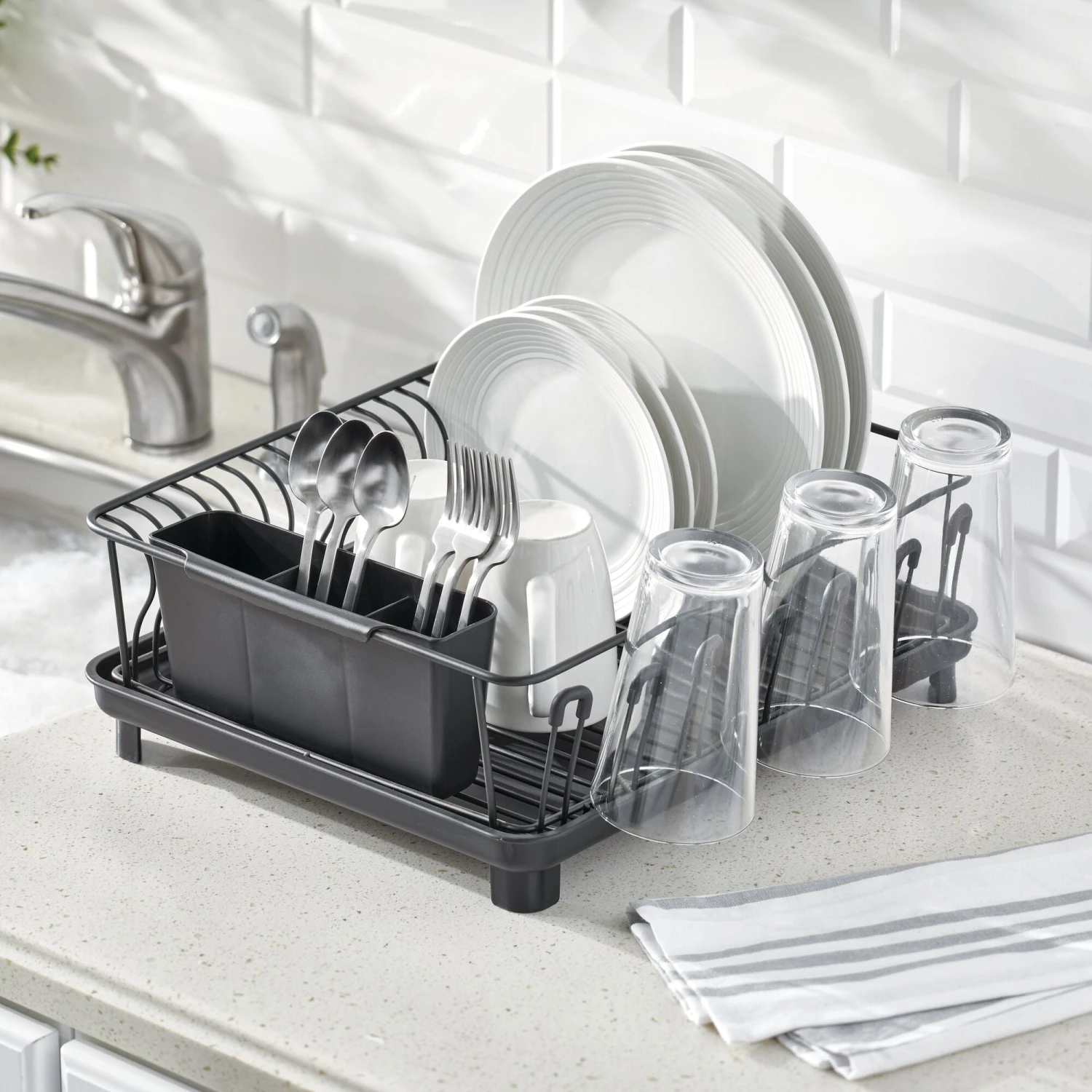 Metal Dish Rack Metal Dish Rack -mDesign 2000 Square JPG 17664MDK glam
