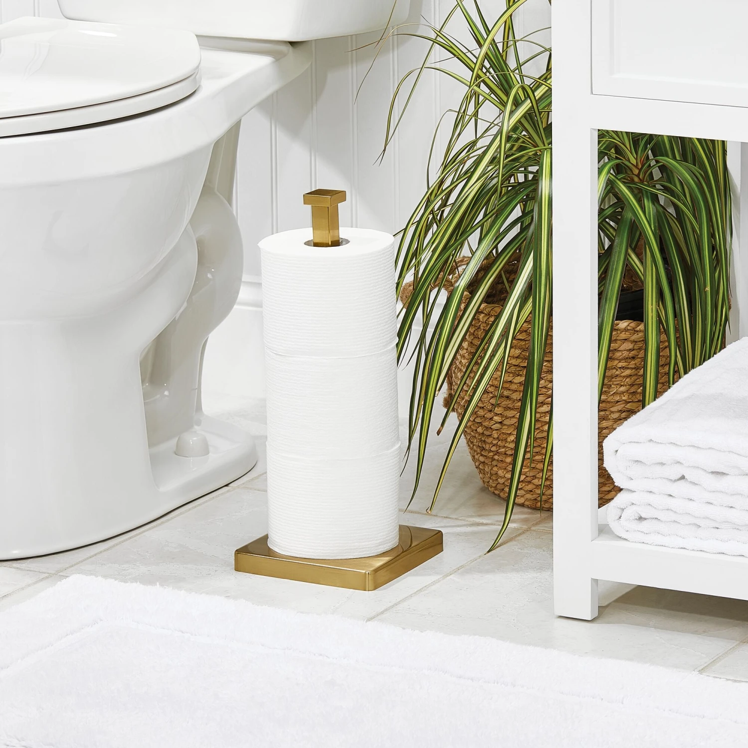 3-Roll Toilet Paper Storage Stand 3-Roll Toilet Paper Storage Stand -mDesign 2000 Square JPG 18093MDBST 20Glam 201a