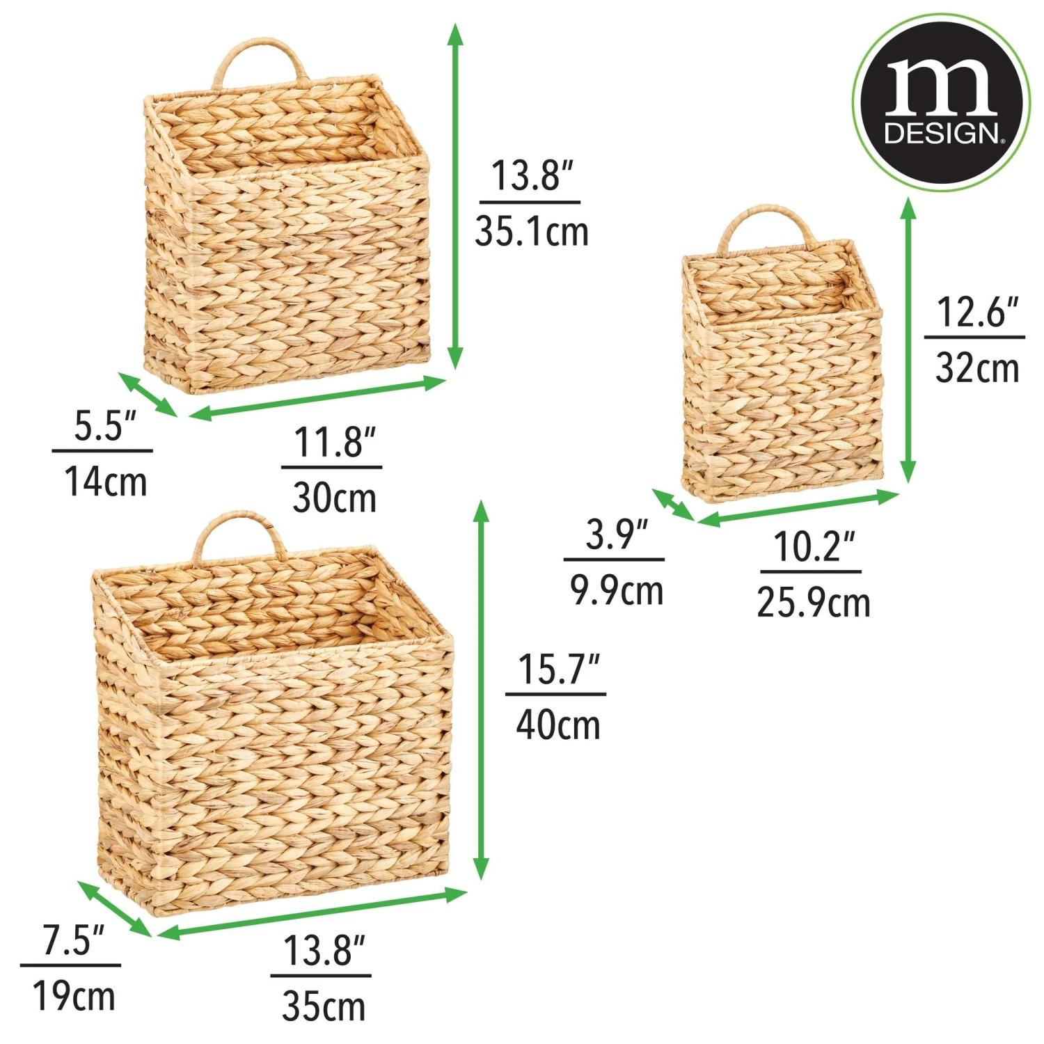 Hyacinth Wall Mount Basket Set Hyacinth Wall Mount Basket Set -mDesign 2000 Square JPG 18379MDHS.PT02