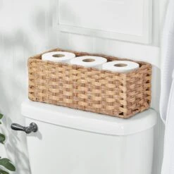 Woven Plastic Toilet Paper Basket 15 X 6 X 5.5 2 Woven Plastic Toilet Paper Basket 15 X 6 X 5.5 -mDesign 2000 Square JPG 18398MDBST 20Glam 201a