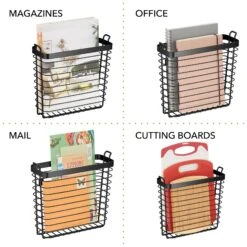 Wall Mounted Magazine Rack 7 Wall Mounted Magazine Rack -mDesign 2000 Square JPG 18488MDBST.PT03