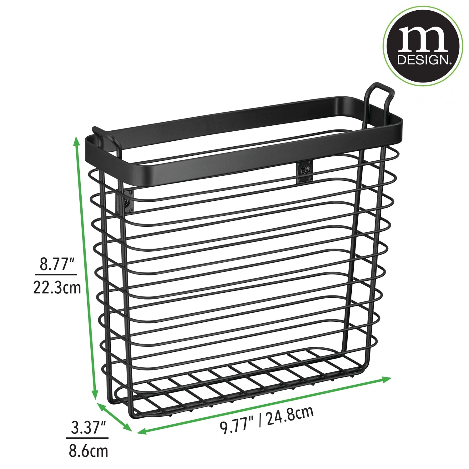 Wall Mounted Magazine Rack Wall Mounted Magazine Rack -mDesign 2000 Square JPG 18488MDBST