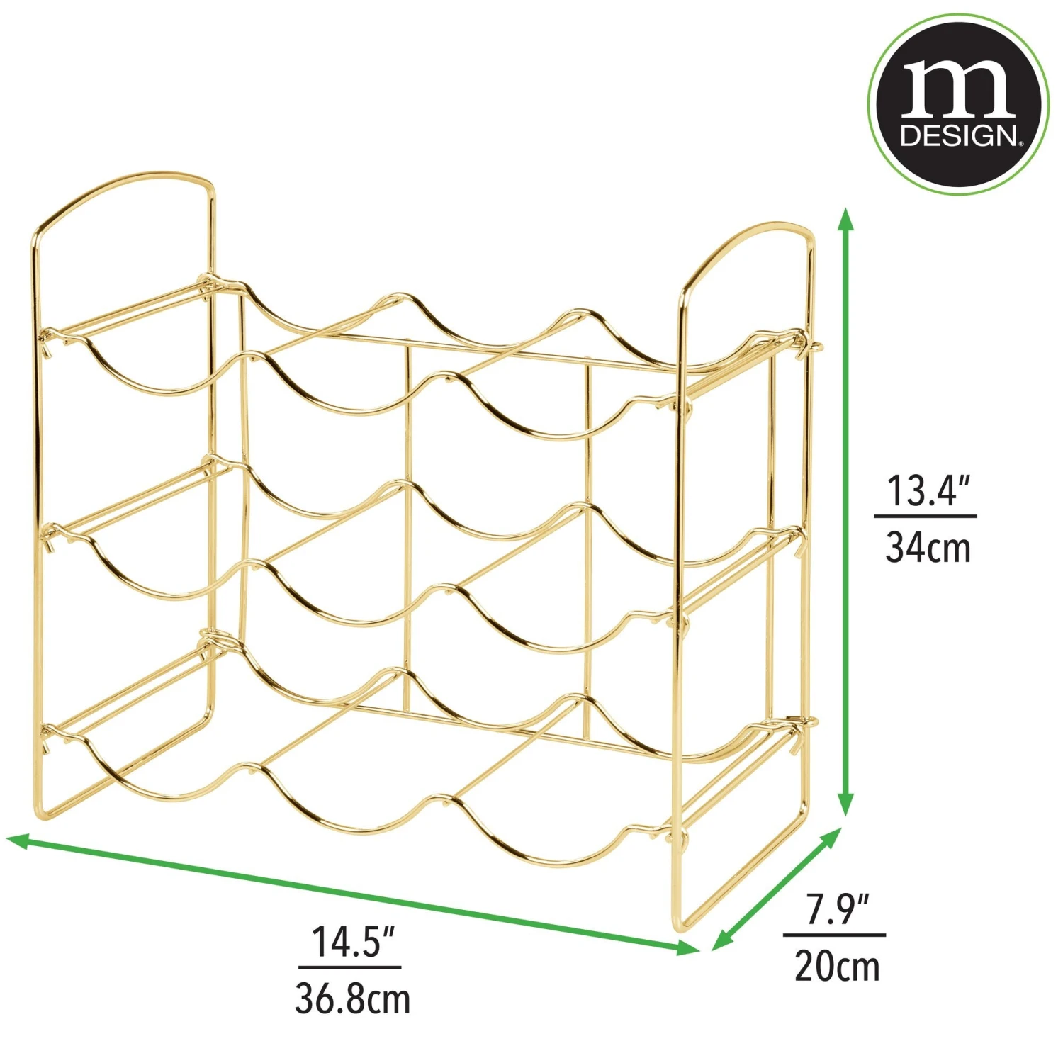 Metal Wine + Water Bottle Holder Metal Wine + Water Bottle Holder -mDesign 2000 Square JPG 18550MDK.PT10