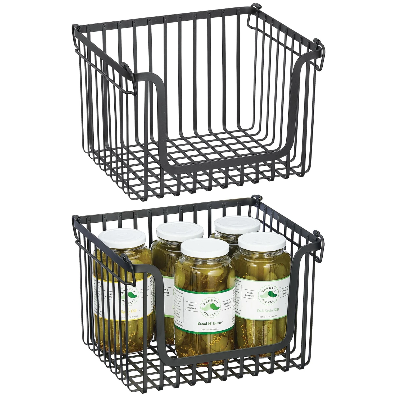 Stackable Wire Pantry Baskets 10 x 12 x 8 Stackable Wire Pantry Baskets 10 X 12 X 8 -mDesign 2000 Square JPG 18608MDK 2EMAIN